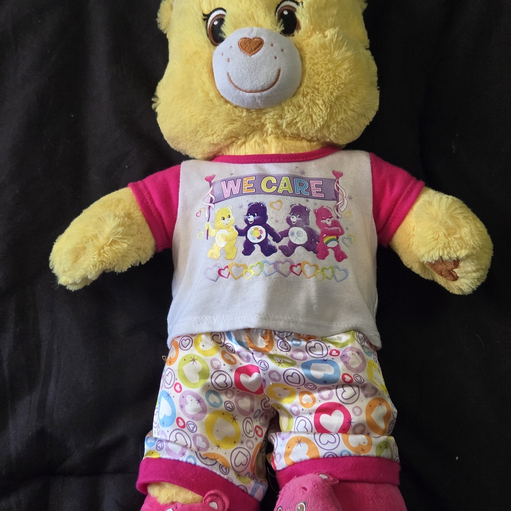 Build A Bear BAB 2016 Care Bear FUNSHINE 18” Teddy Plush With We Care Outfit